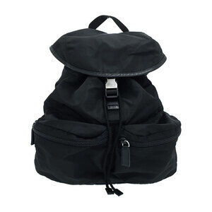 PRADA Two Pocket Tessuto Backpack Rucksack Daybag Black